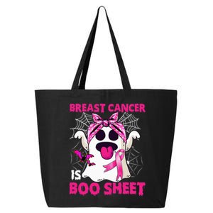 Breast Cancer Is Boo Sheet Halloween Funny Ghost Pink Ribbon 25L Jumbo Tote