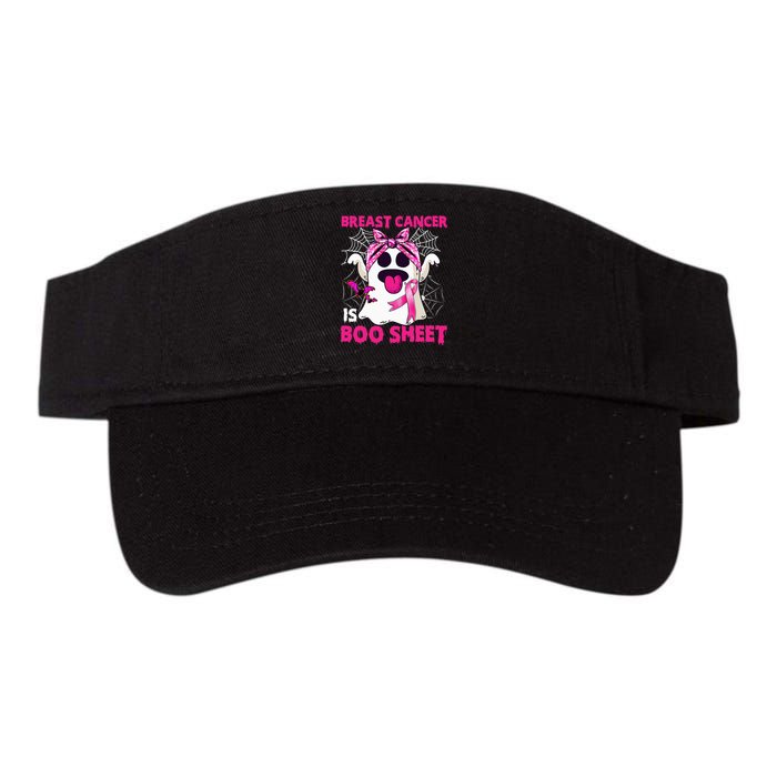 Breast Cancer Is Boo Sheet Halloween Funny Ghost Pink Ribbon Valucap Bio-Washed Visor