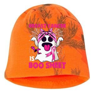 Breast Cancer Is Boo Sheet Halloween Funny Ghost Pink Ribbon Kati - Camo Knit Beanie