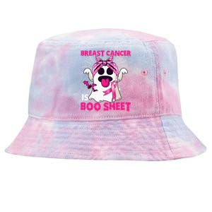 Breast Cancer Is Boo Sheet Halloween Funny Ghost Pink Ribbon Tie-Dyed Bucket Hat