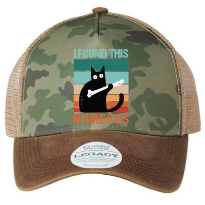 Black Cat I Found This Humerus Cat Joke Legacy Tie Dye Trucker Hat