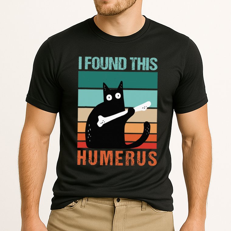 Black Cat I Found This Humerus Cat Joke Performance Shirt