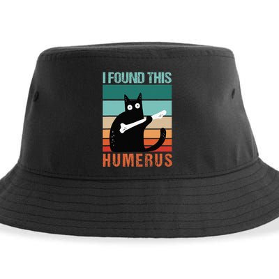 Black Cat I Found This Humerus Cat Joke Sustainable Bucket Hat