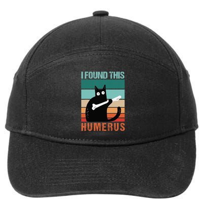 Black Cat I Found This Humerus Cat Joke 7-Panel Snapback Hat