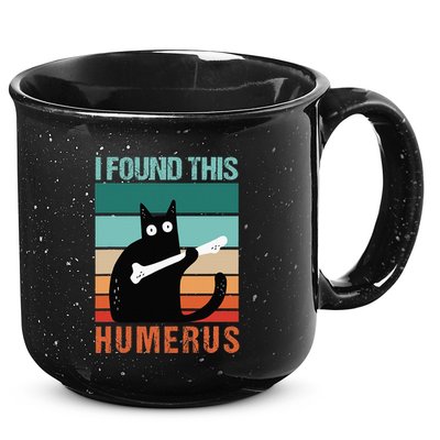 Black Cat I Found This Humerus Cat Joke 15oz Campfire Ceramic Mug