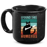 Black Cat I Found This Humerus Cat Joke 15oz Campfire Ceramic Mug
