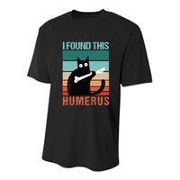 Black Cat I Found This Humerus Cat Joke Youth Performance Sprint T-Shirt