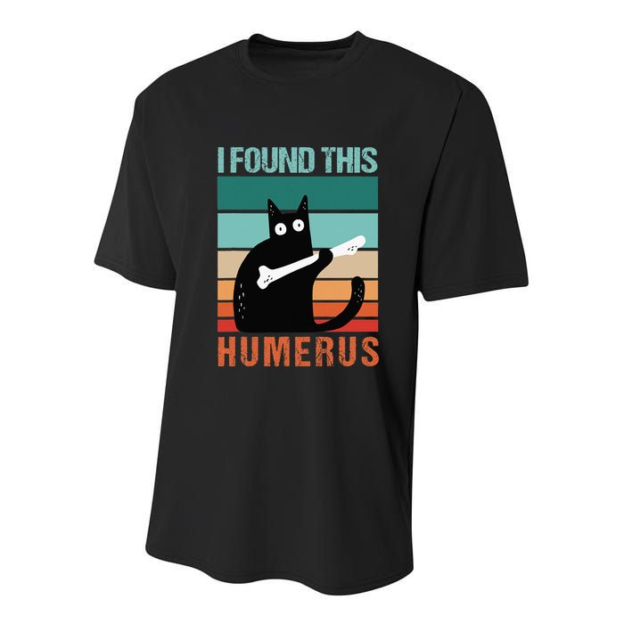 Black Cat I Found This Humerus Cat Joke Youth Performance Sprint T-Shirt