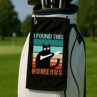 Black Cat I Found This Humerus Cat Joke Golf Towel