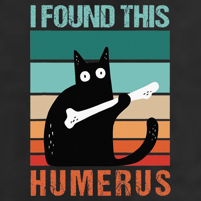 Black Cat I Found This Humerus Cat Joke Golf Towel