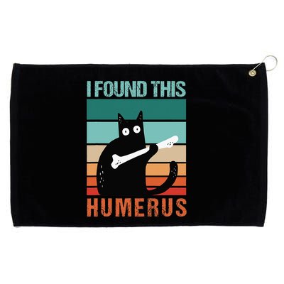 Black Cat I Found This Humerus Cat Joke Grommeted Golf Towel