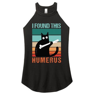 Black Cat I Found This Humerus Cat Joke Women's Perfect Tri Rocker Tank