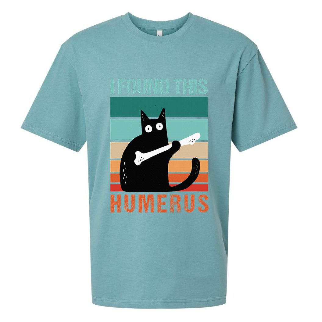 Black Cat I Found This Humerus Cat Joke Sueded Cloud Jersey T-Shirt