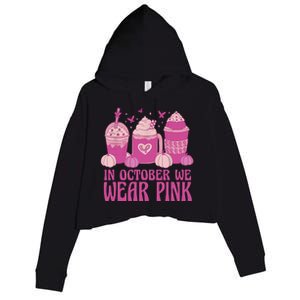 Breast Cancer In October We Wear Pink Crop Fleece Hoodie