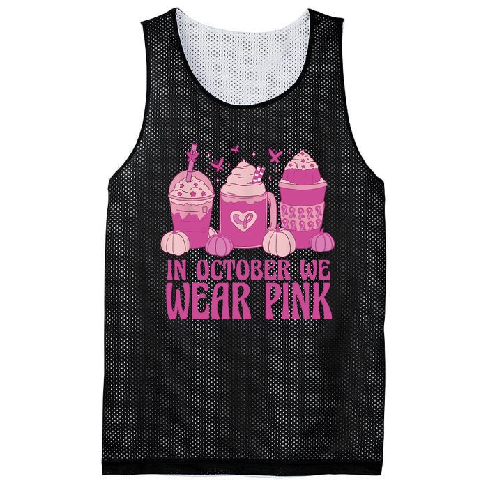 Breast Cancer In October We Wear Pink Mesh Reversible Basketball Jersey Tank