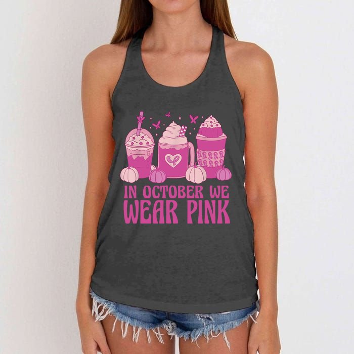 Breast Cancer In October We Wear Pink Women's Knotted Racerback Tank