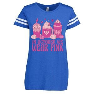 Breast Cancer In October We Wear Pink Enza Ladies Jersey Football T-Shirt