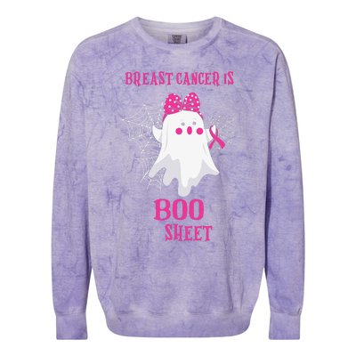 Breast Cancer Is Boo Sheet Halloween Ghost Colorblast Crewneck Sweatshirt