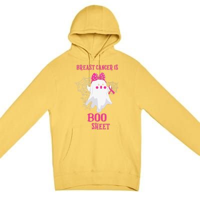 Breast Cancer Is Boo Sheet Halloween Ghost Premium Pullover Hoodie