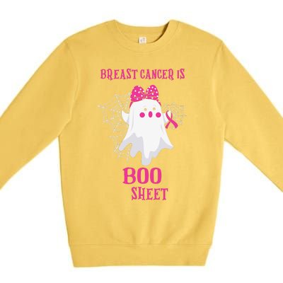 Breast Cancer Is Boo Sheet Halloween Ghost Premium Crewneck Sweatshirt