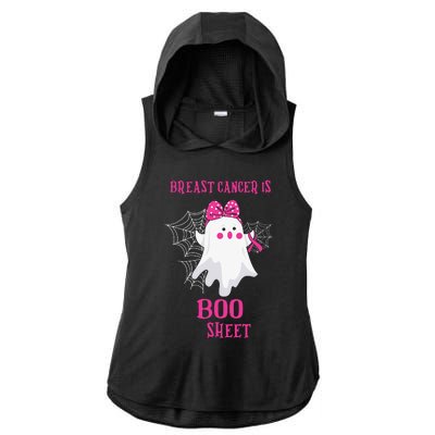 Breast Cancer Is Boo Sheet Halloween Ghost Ladies PosiCharge Tri-Blend Wicking Draft Hoodie Tank