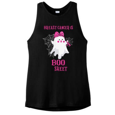 Breast Cancer Is Boo Sheet Halloween Ghost Ladies PosiCharge Tri-Blend Wicking Tank