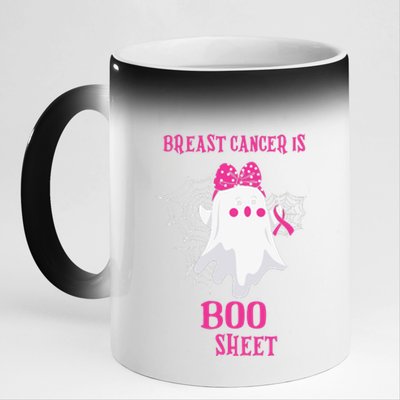 Breast Cancer Is Boo Sheet Halloween Ghost 11oz Black Color Changing Mug