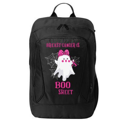 Breast Cancer Is Boo Sheet Halloween Ghost City Backpack