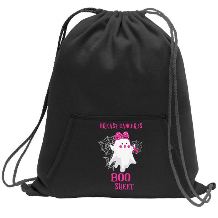 Breast Cancer Is Boo Sheet Halloween Ghost Sweatshirt Cinch Pack Bag