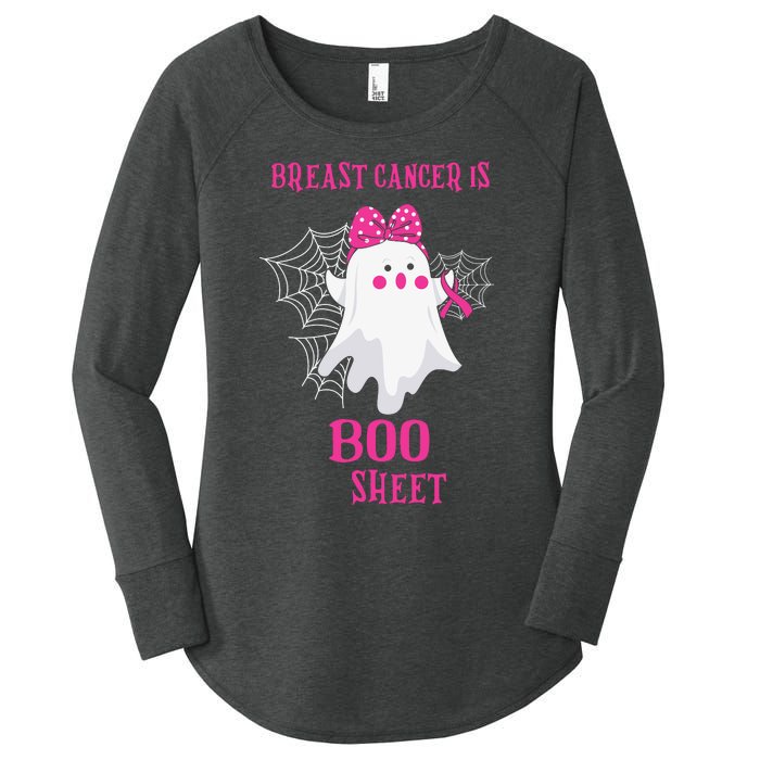 Breast Cancer Is Boo Sheet Halloween Ghost Women's Perfect Tri Tunic Long Sleeve Shirt