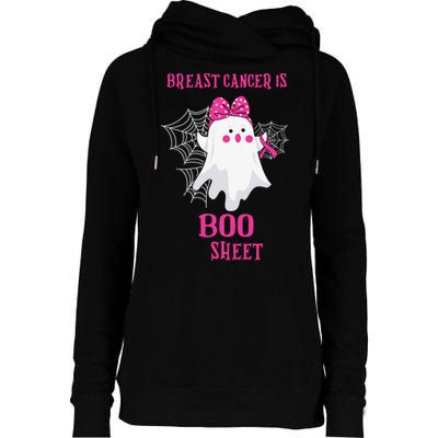 Breast Cancer Is Boo Sheet Halloween Ghost Womens Funnel Neck Pullover Hood