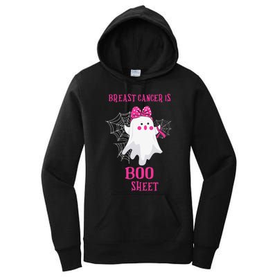 Breast Cancer Is Boo Sheet Halloween Ghost Women's Pullover Hoodie