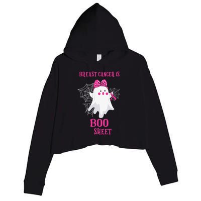 Breast Cancer Is Boo Sheet Halloween Ghost Crop Fleece Hoodie