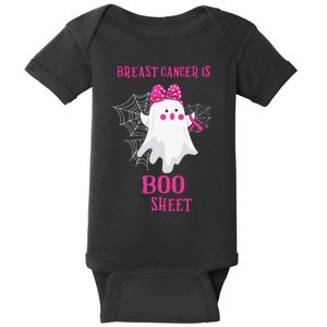 Breast Cancer Is Boo Sheet Halloween Ghost Baby Bodysuit