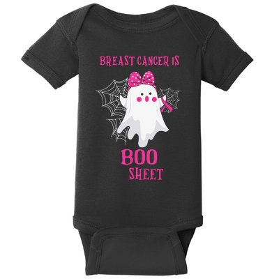 Breast Cancer Is Boo Sheet Halloween Ghost Baby Bodysuit