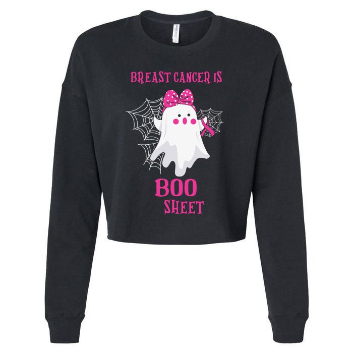 Breast Cancer Is Boo Sheet Halloween Ghost Cropped Pullover Crew