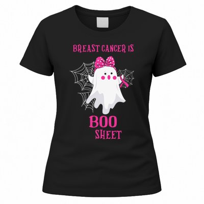 Breast Cancer Is Boo Sheet Halloween Ghost Women's T-Shirt