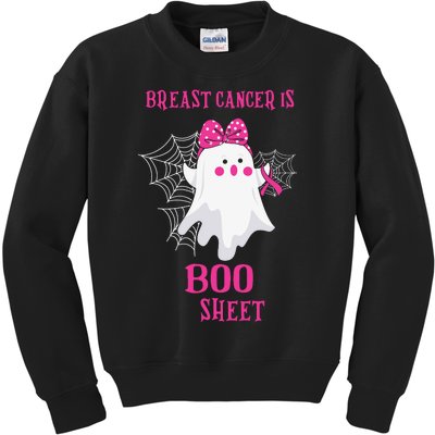 Breast Cancer Is Boo Sheet Halloween Ghost Kids Sweatshirt