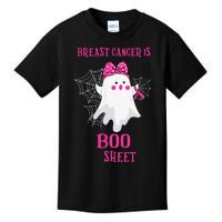 Breast Cancer Is Boo Sheet Halloween Ghost Kids T-Shirt