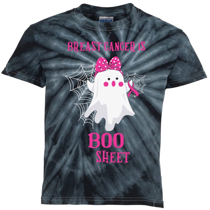 Breast Cancer Is Boo Sheet Halloween Ghost Kids Tie-Dye T-Shirt