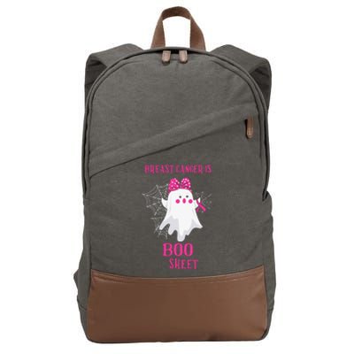 Breast Cancer Is Boo Sheet Halloween Ghost Cotton Canvas Backpack