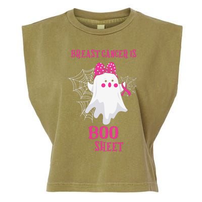 Breast Cancer Is Boo Sheet Halloween Ghost Garment-Dyed Women's Muscle Tee