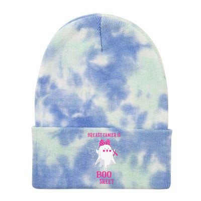 Breast Cancer Is Boo Sheet Halloween Ghost Tie Dye 12in Knit Beanie