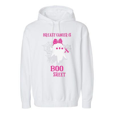 Breast Cancer Is Boo Sheet Halloween Ghost Garment-Dyed Fleece Hoodie