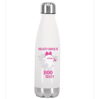 Breast Cancer Is Boo Sheet Halloween Ghost Stainless Steel Insulated Water Bottle