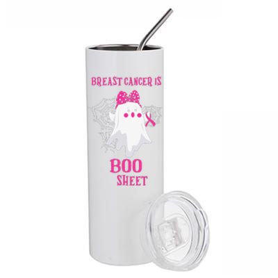 Breast Cancer Is Boo Sheet Halloween Ghost Stainless Steel Tumbler