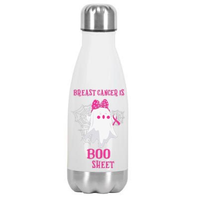 Breast Cancer Is Boo Sheet Halloween Ghost Stainless Steel Insulated Water Bottle