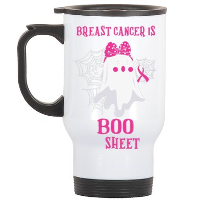 Breast Cancer Is Boo Sheet Halloween Ghost Stainless Steel Travel Mug