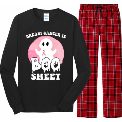 Breast Cancer Is Boo Sheet Funny Ghost Long Sleeve Pajama Set