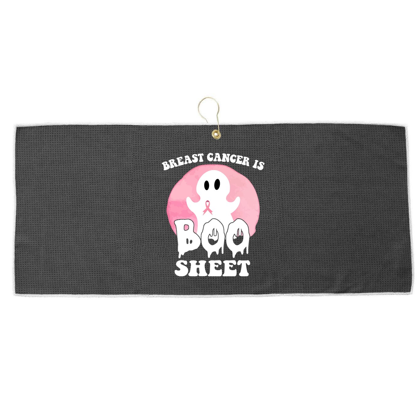 Breast Cancer Is Boo Sheet Funny Ghost Large Microfiber Waffle Golf Towel
